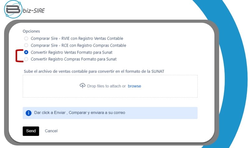 servicio de SIRE, convertir libro de ventas o libro de compras en formato SIRE SUNAT para subirlo a su portal